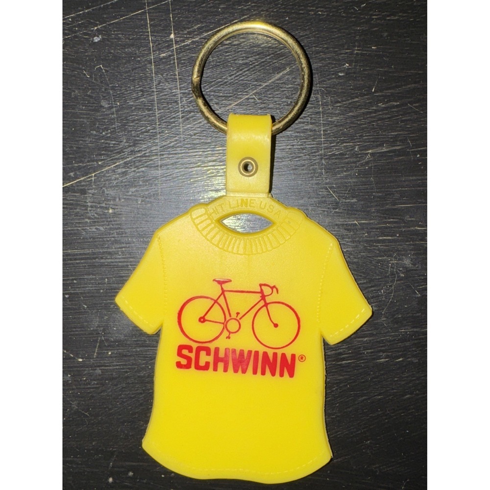 Vintage Schwinn Bicycle T-shirt Keychain, Rare Made In USA, Hit Line